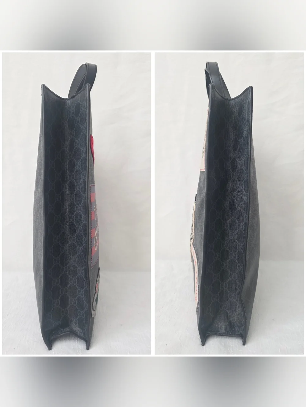 Auth Gucci GG Supreme Monogram Night Courrier Vertical Tote Bag